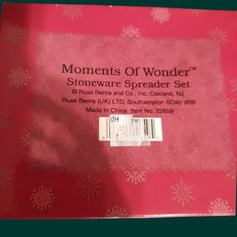 Russ Moments Of Wonder Stoneware Holiday Spreader Set 4-Piece